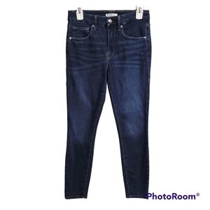 Good American Good Legs Cropped Blue Jeans